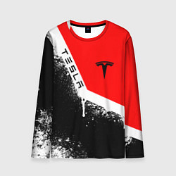Лонгслив мужской ТЕСЛА TESLA WHITE LINE, цвет: 3D-принт