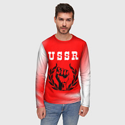 Лонгслив мужской USSR - КУЛАК Космос, цвет: 3D-принт — фото 2