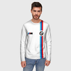 Лонгслив мужской БМВ 3 STRIPE BMW WHITE, цвет: 3D-принт — фото 2