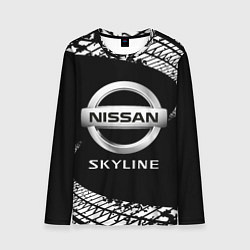 Лонгслив мужской NISSAN SKYLINE Следы, цвет: 3D-принт