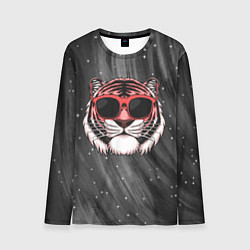 Лонгслив мужской Модный тигр в очках, цвет: 3D-принт
