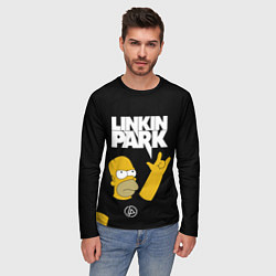 Лонгслив мужской LINKIN PARK ГОМЕР СИМПСОН, SIMPSONS, цвет: 3D-принт — фото 2