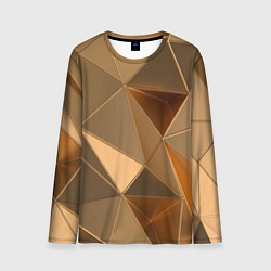 Лонгслив мужской Золотые 3D треугольники, цвет: 3D-принт