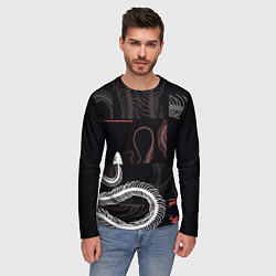 Лонгслив мужской Скелет змеи Snake skeleton, цвет: 3D-принт — фото 2