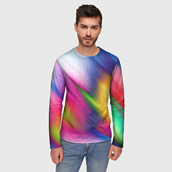 Лонгслив мужской Абстрактный разноцветный текстурированный фон, цвет: 3D-принт — фото 2