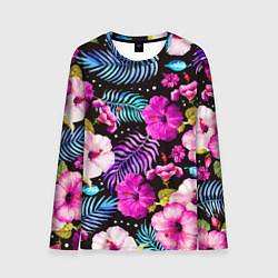 Лонгслив мужской Floral pattern Summer night Fashion trend, цвет: 3D-принт