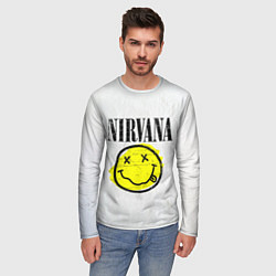 Лонгслив мужской Nirvana логотип гранж, цвет: 3D-принт — фото 2