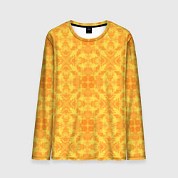 Лонгслив мужской Желтый абстрактный летний орнамент, цвет: 3D-принт