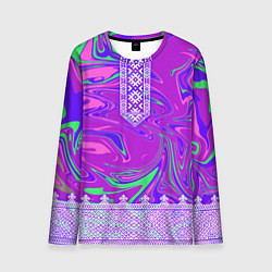 Лонгслив мужской Славянская рубаха с разводами, цвет: 3D-принт