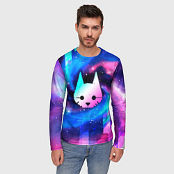 Лонгслив мужской Stray Неоновый Космос, цвет: 3D-принт — фото 2