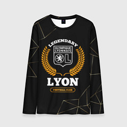 Лонгслив мужской Лого Lyon и надпись legendary football club на тем, цвет: 3D-принт