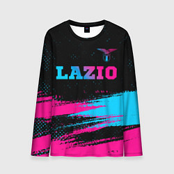 Лонгслив мужской Lazio - neon gradient: символ сверху, цвет: 3D-принт