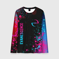 Лонгслив мужской Evanescence - neon gradient: символ и надпись верт, цвет: 3D-принт