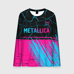 Лонгслив мужской Metallica - neon gradient: символ сверху, цвет: 3D-принт
