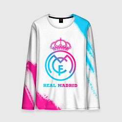 Лонгслив мужской Real Madrid neon gradient style, цвет: 3D-принт