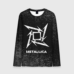 Лонгслив мужской Metallica с потертостями на темном фоне, цвет: 3D-принт