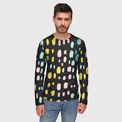 Лонгслив мужской Разноцветные абстрактные пятна, цвет: 3D-принт — фото 2