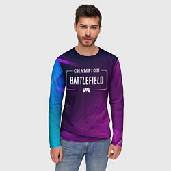 Лонгслив мужской Battlefield gaming champion: рамка с лого и джойст, цвет: 3D-принт — фото 2