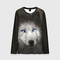 Лонгслив мужской Волчица с голубыми глазами, цвет: 3D-принт