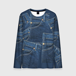 Лонгслив мужской Джинсовка jeans, цвет: 3D-принт