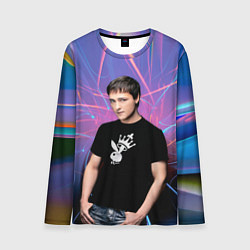 Лонгслив мужской Юрий Шатунов на неоновом фоне, цвет: 3D-принт