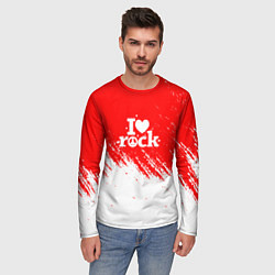 Лонгслив мужской I love rock - краска, цвет: 3D-принт — фото 2