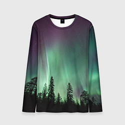 Лонгслив мужской Сияние над лесом, цвет: 3D-принт