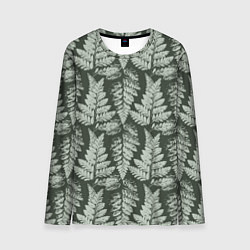 Лонгслив мужской Отпечатки листьев папоротника, цвет: 3D-принт