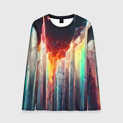 Лонгслив мужской Яркие светящиеся осколки, цвет: 3D-принт