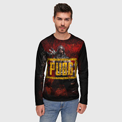 Лонгслив мужской PUBG red theme, цвет: 3D-принт — фото 2