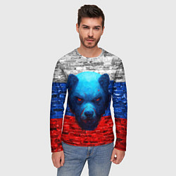 Лонгслив мужской Русский медведь арт, цвет: 3D-принт — фото 2