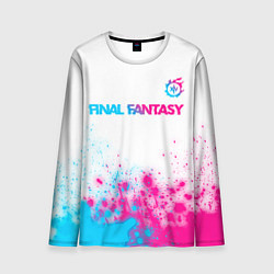 Лонгслив мужской Final Fantasy neon gradient style: символ сверху, цвет: 3D-принт