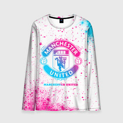 Лонгслив мужской Manchester United neon gradient style, цвет: 3D-принт