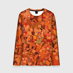 Лонгслив мужской Оранжевые кубы в абстракции, цвет: 3D-принт