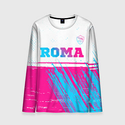 Лонгслив мужской Roma neon gradient style: символ сверху, цвет: 3D-принт