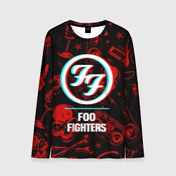 Лонгслив мужской Foo Fighters rock glitch, цвет: 3D-принт