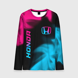 Мужской лонгслив Honda - neon gradient: надпись, символ