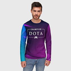 Лонгслив мужской Dota gaming champion: рамка с лого и джойстиком на, цвет: 3D-принт — фото 2