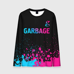 Мужской лонгслив Garbage - neon gradient: символ сверху