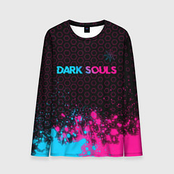 Лонгслив мужской Dark Souls - neon gradient: символ сверху, цвет: 3D-принт