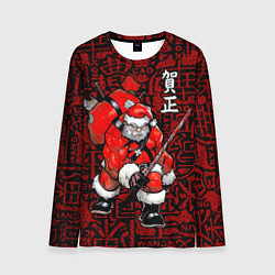 Лонгслив мужской Santa Claus Samurai, цвет: 3D-принт