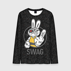 Лонгслив мужской SWAG, bad rabbit, merry Christmas, цвет: 3D-принт