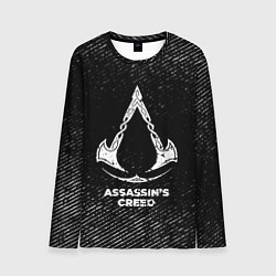 Лонгслив мужской Assassins Creed с потертостями на темном фоне, цвет: 3D-принт