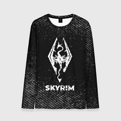 Лонгслив мужской Skyrim с потертостями на темном фоне, цвет: 3D-принт