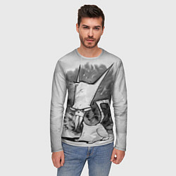 Лонгслив мужской Кот зловред - червяк джим, цвет: 3D-принт — фото 2
