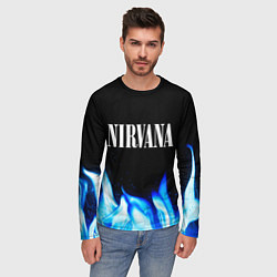 Лонгслив мужской Nirvana blue fire, цвет: 3D-принт — фото 2