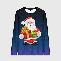 Лонгслив мужской Санта Клаус с двумя подарками, цвет: 3D-принт