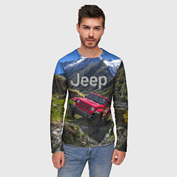 Лонгслив мужской Chrysler Jeep Wrangler Rubicon - горы, цвет: 3D-принт — фото 2
