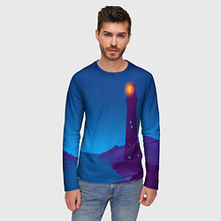 Лонгслив мужской Маяк в ночи, цвет: 3D-принт — фото 2