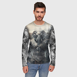 Лонгслив мужской Накаченный слон, цвет: 3D-принт — фото 2